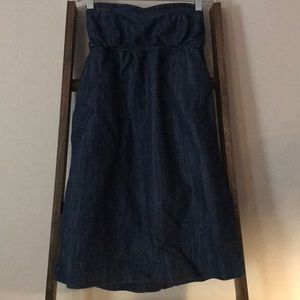 Strapless denim dress